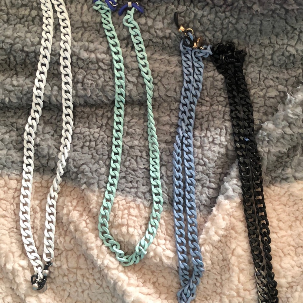 Sunglass chain gunmetal various colors